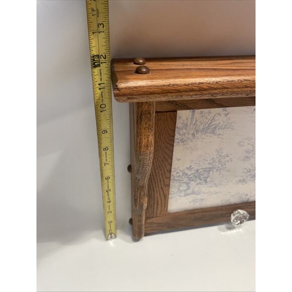 Oak Wooden Shelf Coat Hanger Country Style With Summer Garden Wall Paper Back - Picture 7 of 13